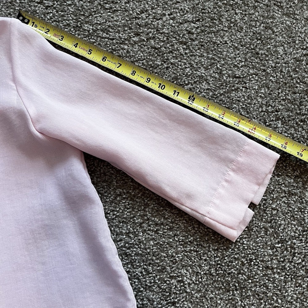 Fridaze Pink Linen Pleated Top Women's S Relaxed Fit Soft Girl Feminine - Picture 6 of 9